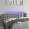 Image de vidaXL Tête de lit à LED Gris clair 147x16x78/88 cm Velours3123718