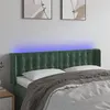 Image de vidaXL Tête de lit à LED Vert foncé 147x16x78/88 cm Velours