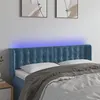 Image de vidaXL Tête de lit à LED Bleu foncé 147x16x78/88 cm Velours