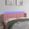 Image de vidaXL Tête de lit à LED Rose 147x16x78/88 cm Velours
