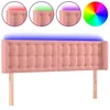Image de vidaXL TÃªte de lit Ã  LED Rose 147x16x78/88 cm Velours
