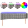 Image de vidaXL TÃªte de lit Ã  LED Gris clair 163x16x78/88 cm Velours