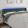 Image de vidaXL Tête de lit à LED Vert foncé 163x16x78/88 cm Velours
