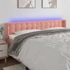 Image de vidaXL Tête de lit à LED Rose 163x16x78/88 cm Velours