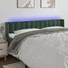Image de vidaXL Tête de lit à LED Vert foncé 203x16x78/88 cm Velours3123739