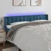 Image de vidaXL Tête de lit à LED Bleu foncé 203x16x78/88 cm Velours