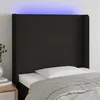 Image de vidaXL Tête de lit à LED Noir 83x16x118/128 cm Tissu