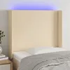 Image de vidaXL Tête de lit à LED Crème 83x16x118/128 cm Tissu3123747