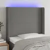 Image de vidaXL Tête de lit à LED Noir 103x16x118/128 cm Tissu