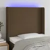 Image de vidaXL Tête de lit à LED Marron foncé 103x16x118/128 cm Tissu