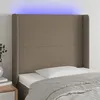 Image de vidaXL Tête de lit à LED Taupe 103x16x118/128 cm Tissu