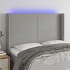 Image de vidaXL Tête de lit à LED Gris clair 147x16x118/128 cm Tissu 3123766