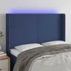 Image de vidaXL Tête de lit à LED Bleu 147x16x118/128 cm Tissu
