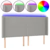 Image de vidaXL TÃªte de lit Ã  LED Gris clair 163x16x118/128 cm Tissu