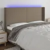 Image de vidaXL Tête de lit à LED Taupe 163x16x118/128 cm Tissu