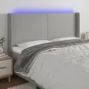 Image de vidaXL TÃªte de lit Ã  LED Gris clair 183x16x118/128 cm Tissu