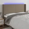 Image de vidaXL Tête de lit à LED Taupe 183x16x118/128 cm Tissu