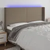Image de vidaXL TÃªte de lit Ã  LED Taupe 183x16x118/128 cm Tissu