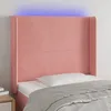 Image de vidaXL TÃªte de lit Ã  LED Rose 93x16x118/128 cm Velours