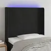 Image de vidaXL Tête de lit à LED Noir 103x16x118/128 cm Velours