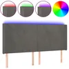 Image de vidaXL Vidaxl Tête De Lit À Led Gris Foncé 163x16x118/128 Cm Velours