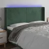 Image de Vidaxl TÃªte De Lit Ã Led Vert FoncÃ© 163x16x118/128 Cm Velours