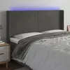 Image de vidaXL Tête de lit à LED Gris foncé 183x16x118/128 cm Velours