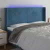 Image de vidaXL Tête de lit à LED Bleu foncé 183x16x118/128 cm Velours
