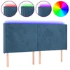 Image de Vidaxl TÃªte De Lit Ã Led Bleu FoncÃ© 183x16x118/128 Cm Velours