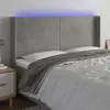 Image de vidaXL Tête de lit à LED Gris clair 203x16x118/128 cm Velours3123834