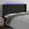 Image de vidaXL Tête de lit à LED Noir 203x16x118/128 cm Velours