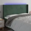 Image de Vidaxl TÃªte De Lit Ã Led Vert FoncÃ© 203x16x118/128 Cm Velours