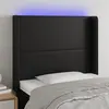 Image de vidaXL Tête de lit à LED Noir 83x16x118/128 cm Similicuir