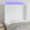 Image de vidaXL Tête de lit à LED Blanc 93x16x118/128 cm Similicuir