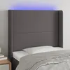 Image de vidaXL TÃªte de lit Ã  LED Gris 93x16x118/128 cm Similicuir