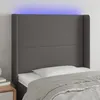 Image de vidaXL TÃªte de lit Ã  LED Gris 103x16x118/128 cm Similicuir