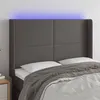 Image de vidaXL Tête de lit à LED Gris 147x16x118/128 cm Similicuir