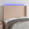 Image de vidaXL Tête de lit à LED Cappuccino 147x16x118/128 cm Similicuir