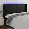 Image de vidaXL Tête de lit à LED Noir 163x16x118/128 cm Similicuir