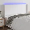 Image de vidaXL Tête de lit à LED Blanc 183x16x118/128 cm Similicuir