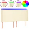 Image de vidaXL Vidaxl Tête De Lit À Led Crème 183x16x118/128 Cm Similicuir