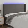 Image de vidaXL Tête de lit à LED Gris 183x16x118/128 cm Similicuir