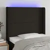 Image de vidaXL Tête de lit à LED Noir 83x16x118/128 cm Tissu