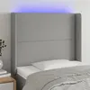 Image de vidaXL Tête de lit à LED Gris clair 93x16x118/128 cm Tissu