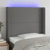 Image de vidaXL Tête de lit à LED Gris foncé 103x16x118/128 cm Tissu