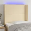 Image de vidaXL Tête de lit à LED Crème 103x16x118/128 cm Tissu