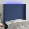 Image de vidaXL Tête de lit à LED Bleu 103x16x118/128 cm Tissu3123904