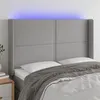 Image de vidaXL Tête de lit à LED Gris clair 147x16x118/128 cm Tissu3123906