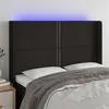 Image de vidaXL Tête de lit à LED Noir 147x16x118/128 cm Tissu