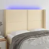 Image de vidaXL Tête de lit à LED Crème 147x16x118/128 cm Tissu